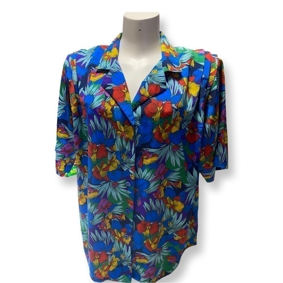 EXPRESS Plus vtg Summer Hawaiian Tropical
Floral Graphic Prints Shirt Sz XL - Picture 2 of 16